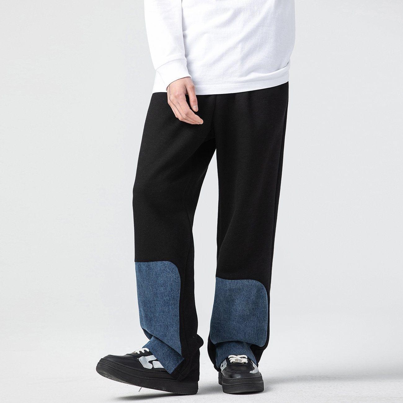 Denim Patchwork Pants