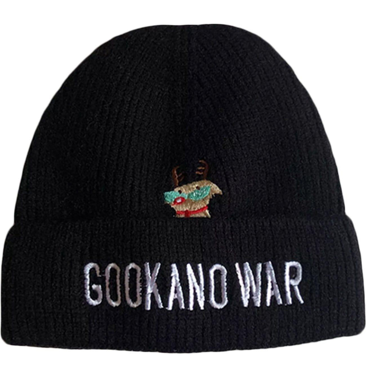 Cute Elk Embroidery Knit Cap