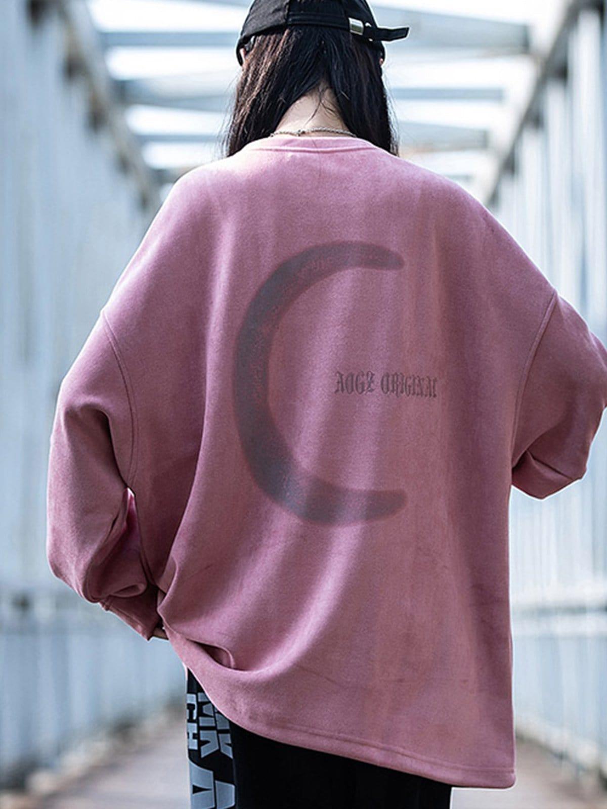 Reflective Moon Suede Sweatshirt