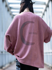 Reflective Moon Suede Sweatshirt