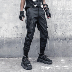 Functional Detachable Pocket Ribbons Cargo Pants