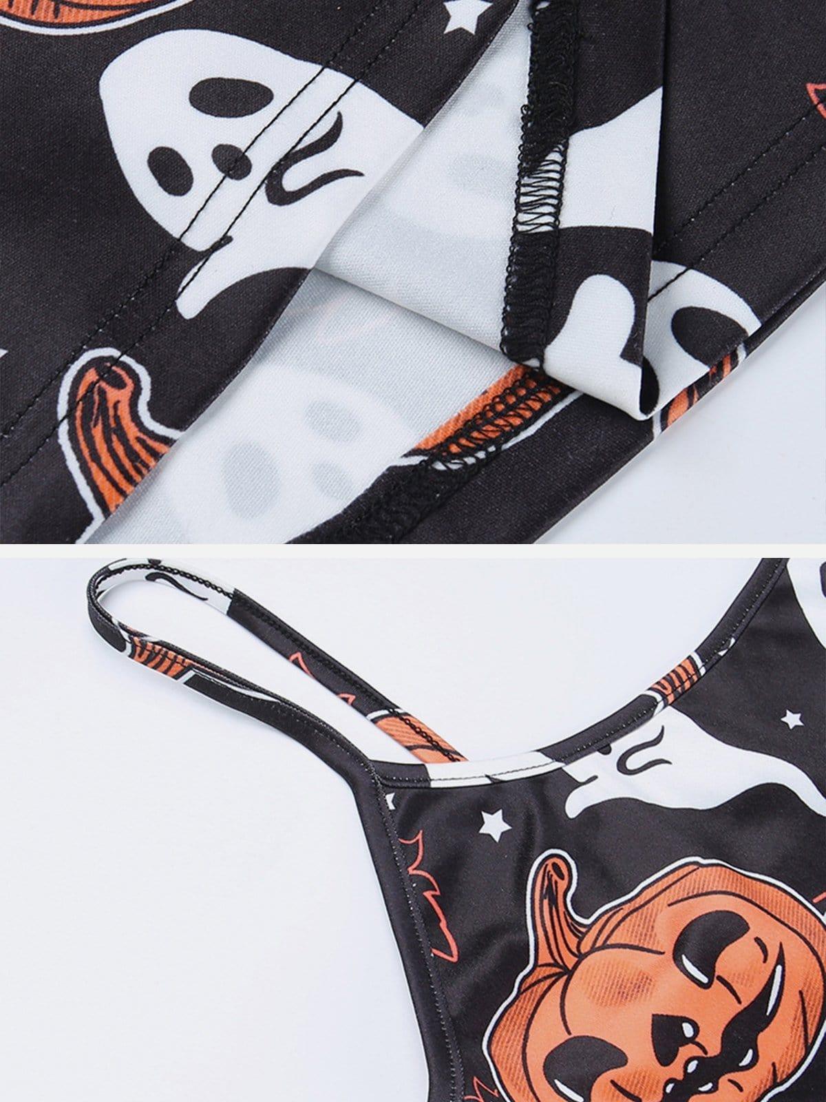 Pumpkin Ghost Print Dress
