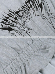Gothic Letters Graffiti Cropped Hoodie