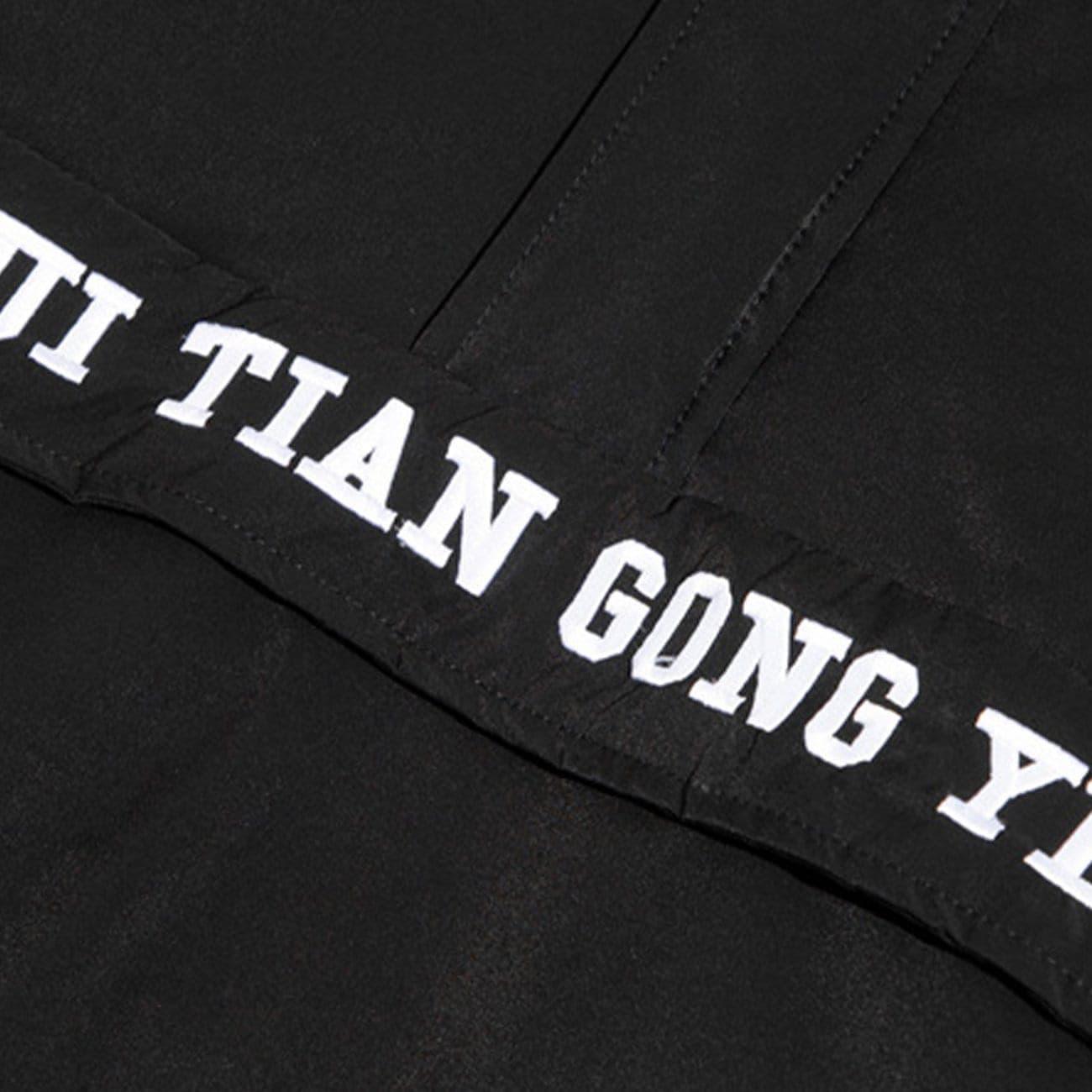 Functional Half Zip Up Embroidery Winter Coat