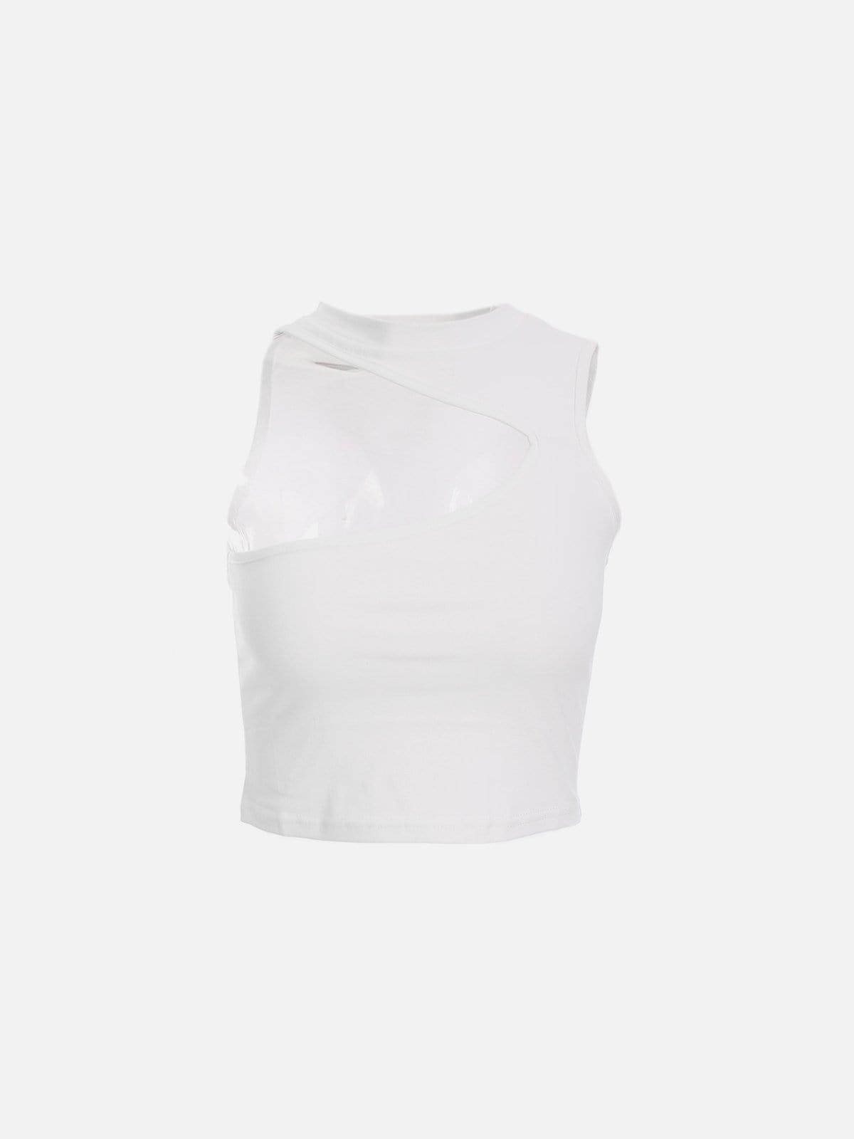 Off Shoulder Sleeveless Irregular Vest