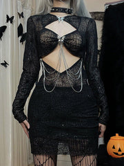 Chain Hollow Spider Web Dress
