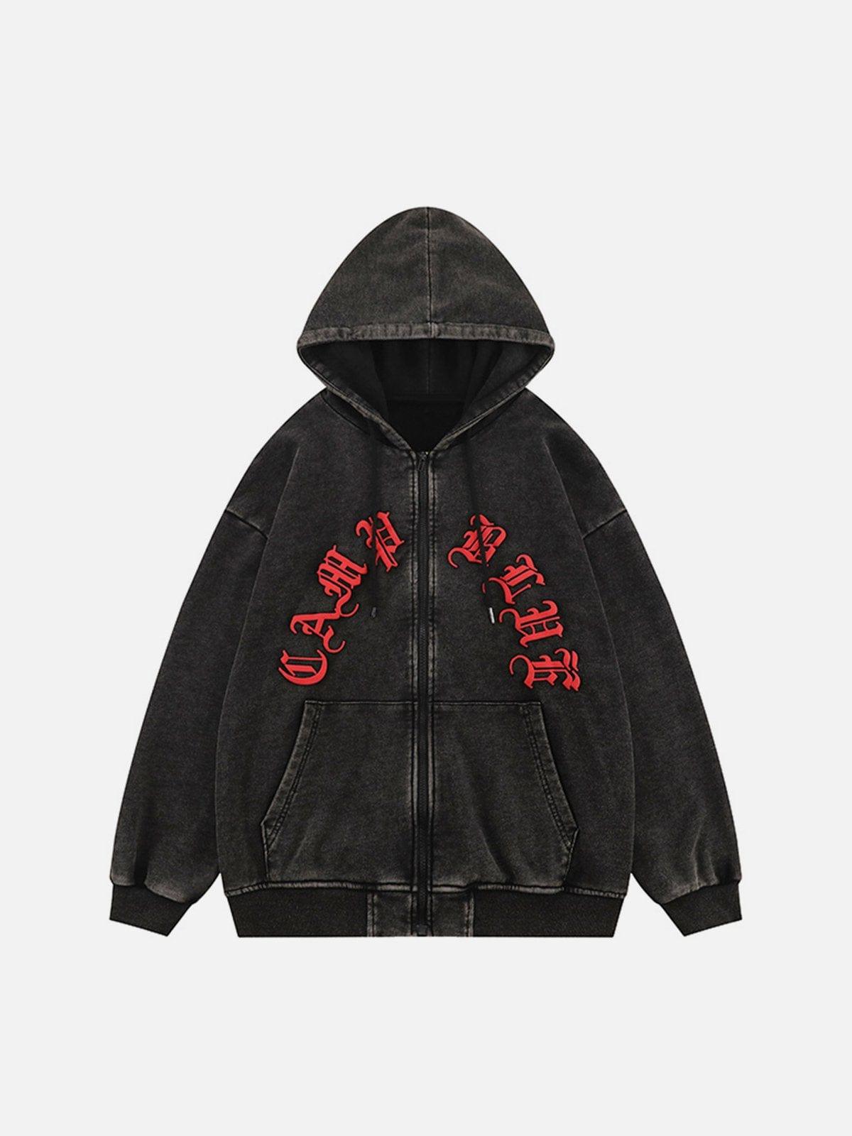 Skeleton Letters Washed Hoodies