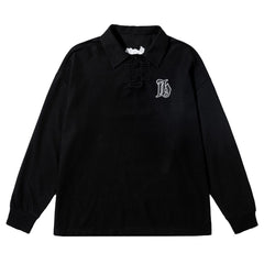 Solid Color Embroidery Sweatshirt