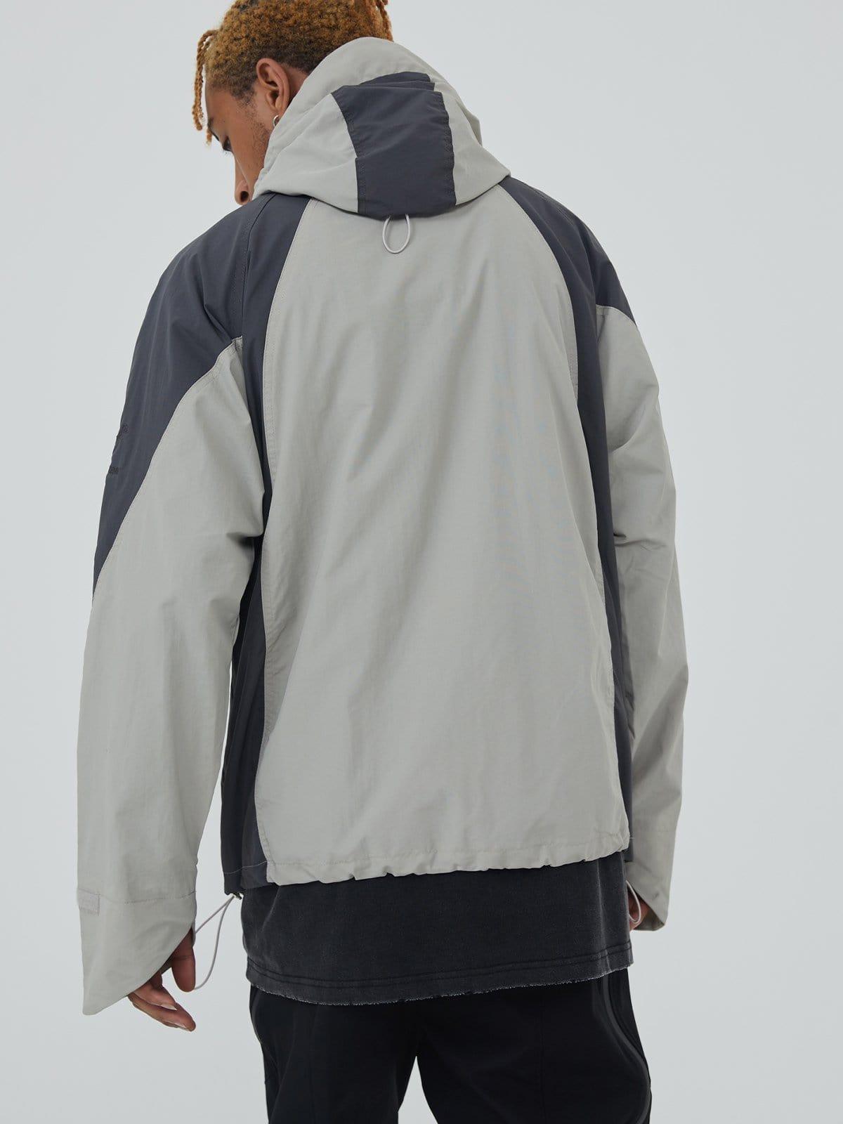 Patchwork Big Pocket Zip Up Jacket