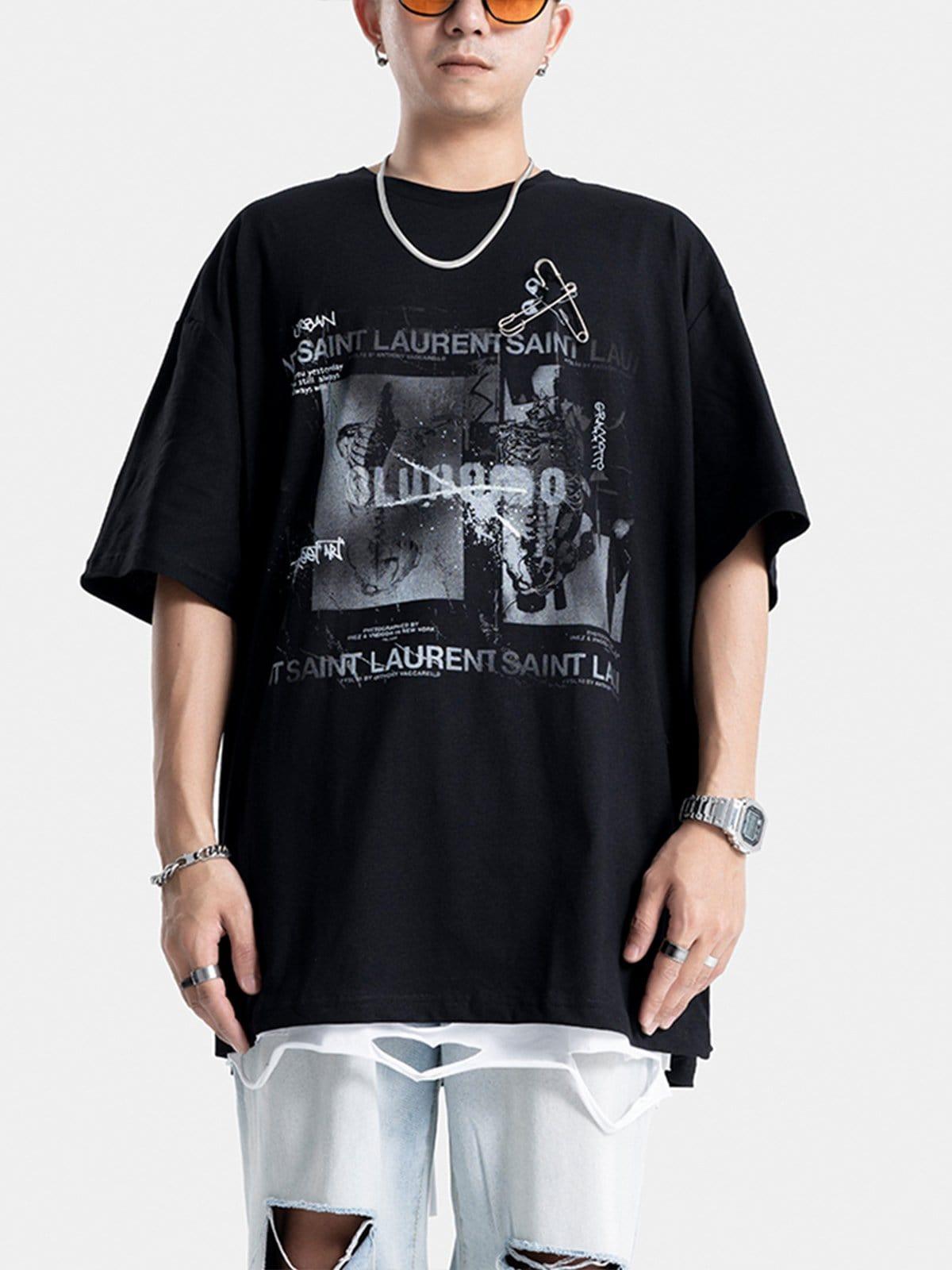Paper Clip Skeleton Graphic Tee