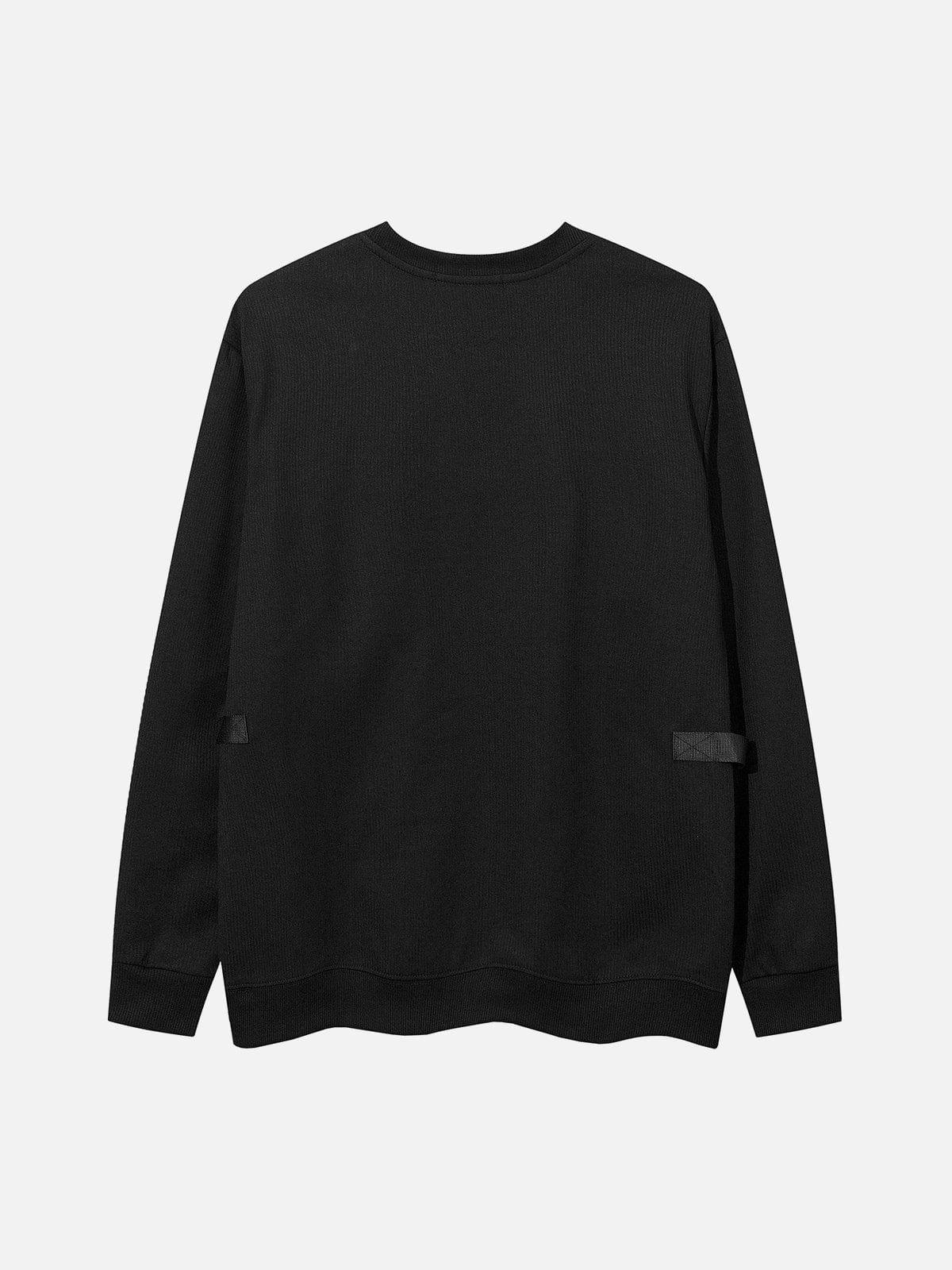 Patchwork Schoolbag Buckle Sweatshirt