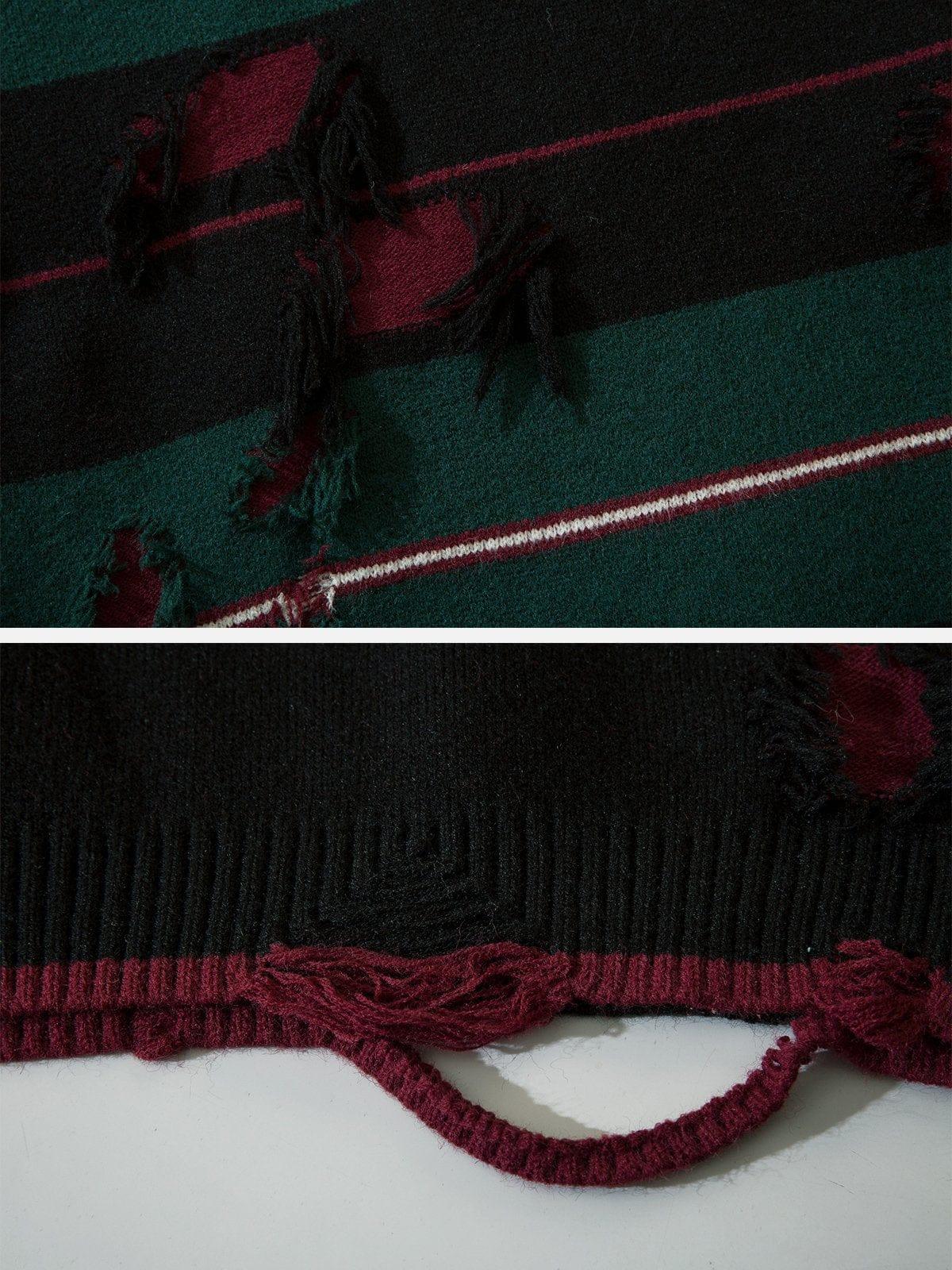 Stripe Hole Sweater