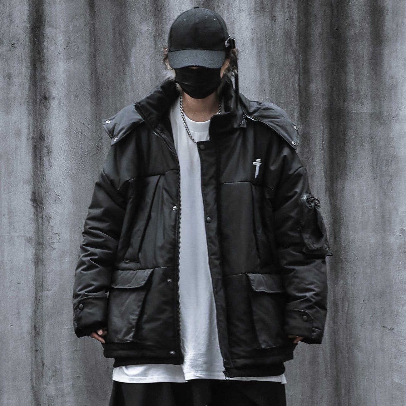 Hidden Flowers Zipper Winter Coat