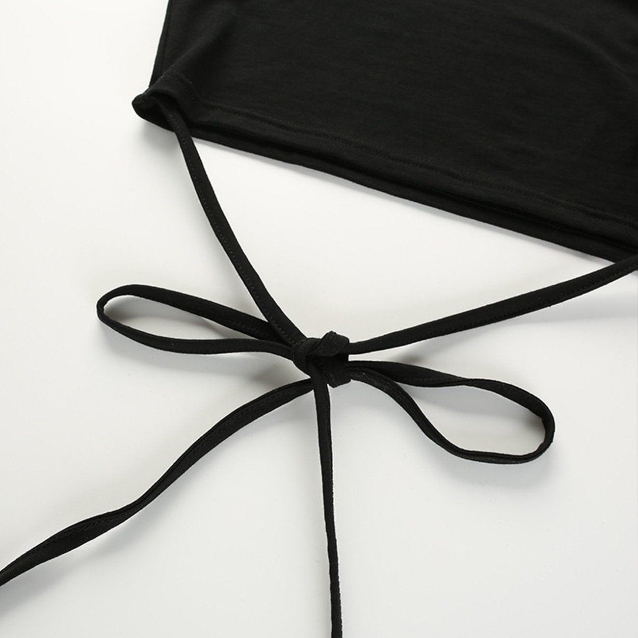 Cross Straps Short Sleeve T Shirt