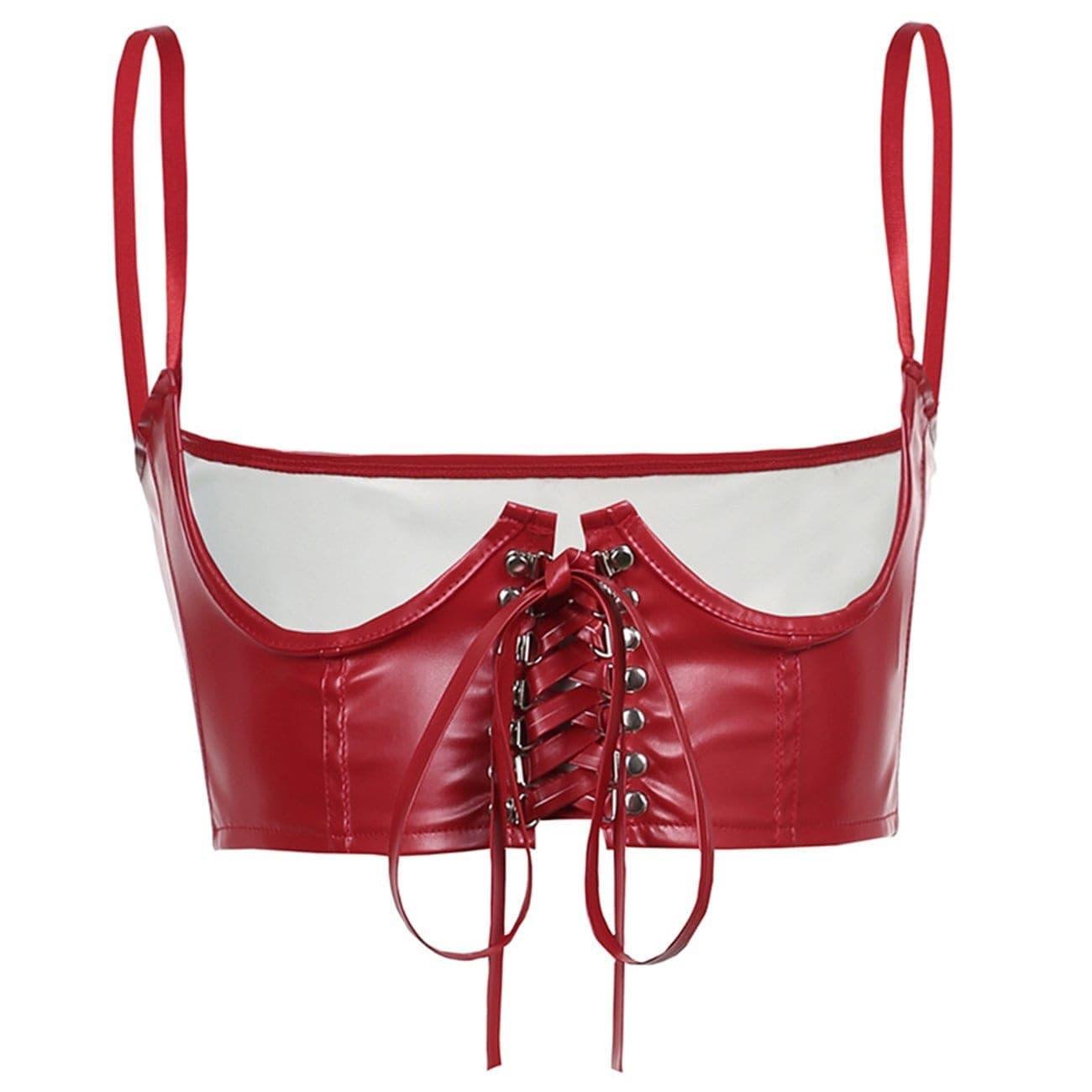 Personalized Punk PU Bandage Sling Vest