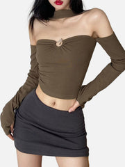 Hollow Suspenders Long Sleeve T Shirts