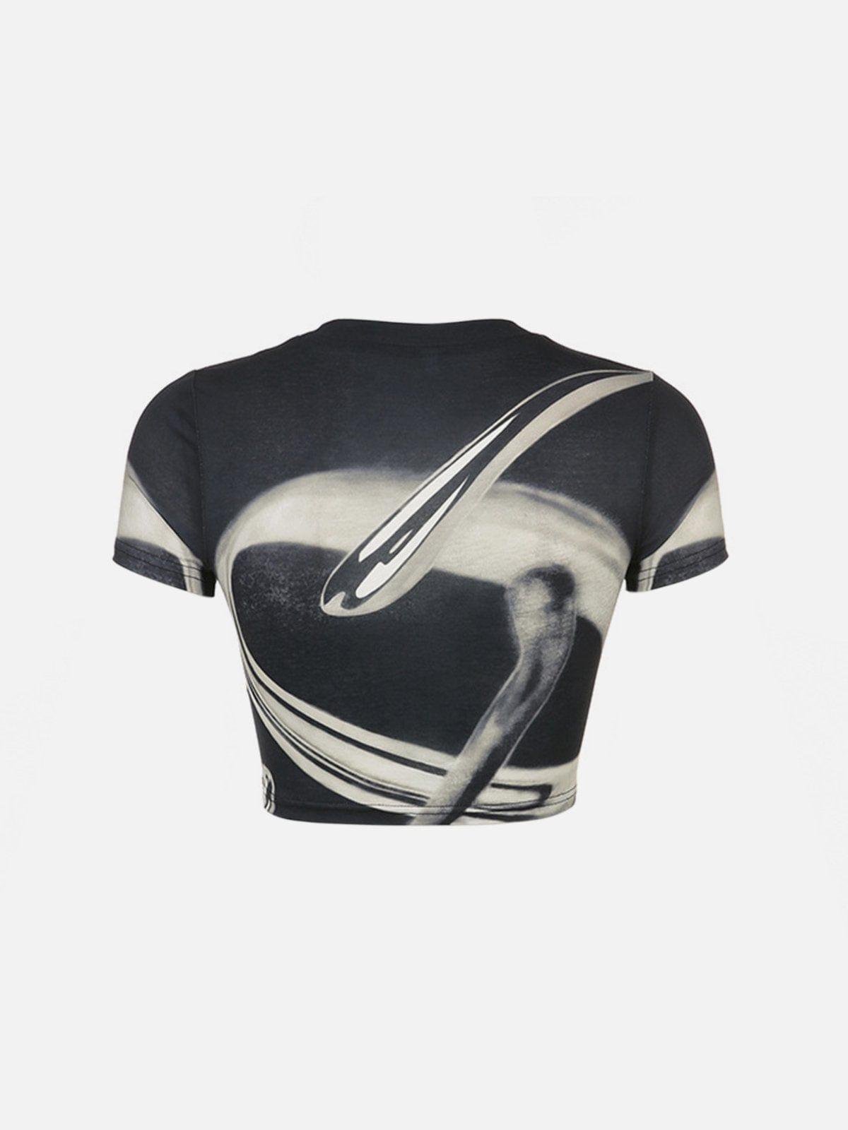Abstract Droplet Print T Shirt