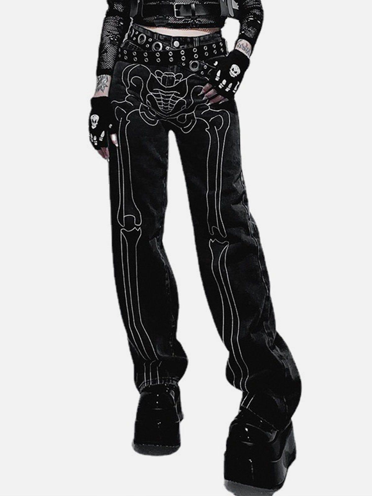Bone Print Jeans
