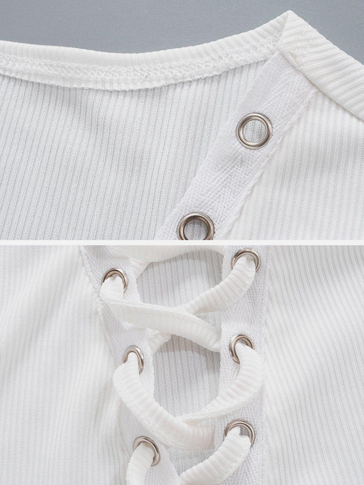 Slim Fit Straps Short Sleeve T Shirt