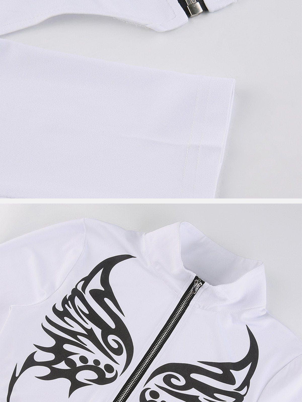 Motorcycle Abstract Print Long Sleeve T Shirt