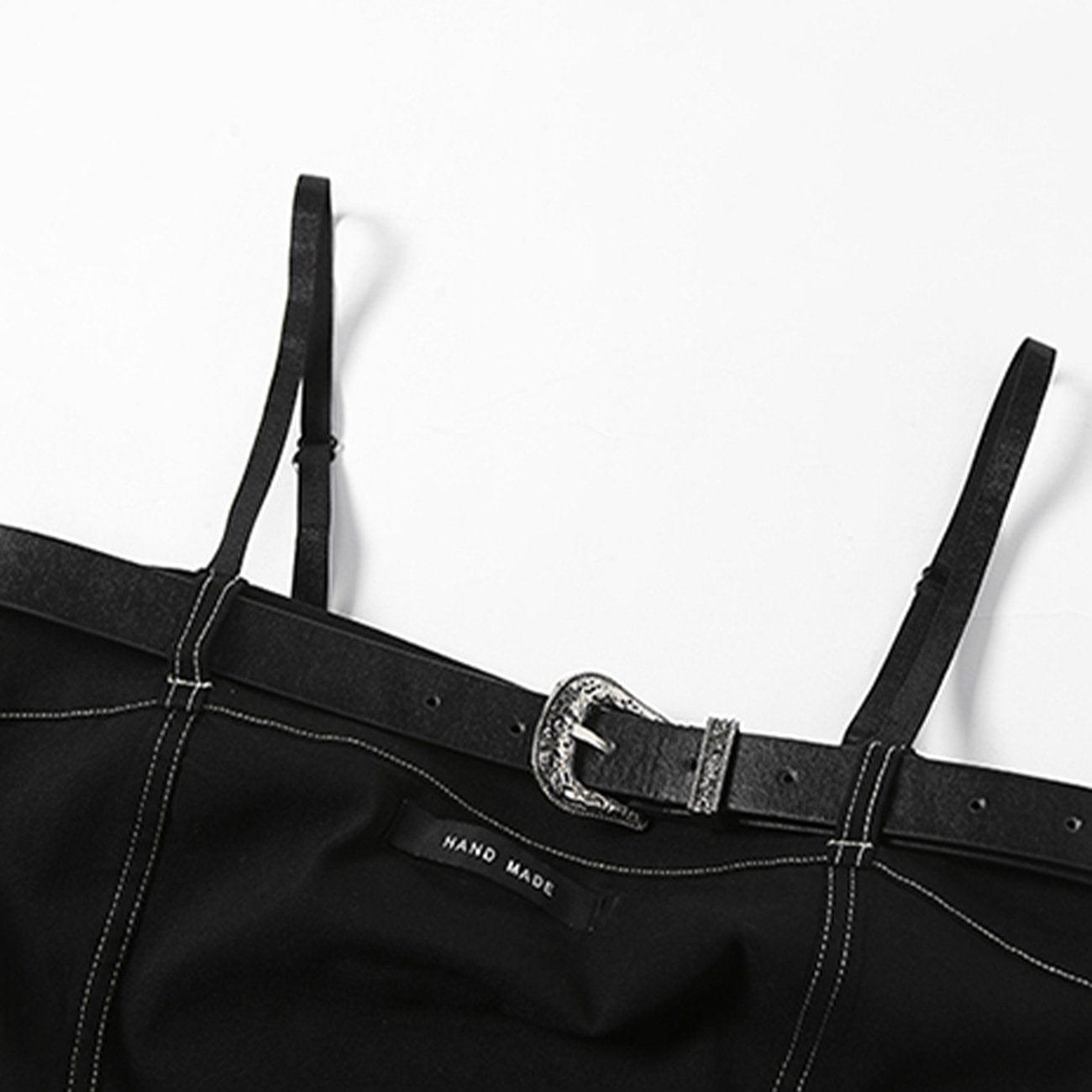 Dark Belt Buckle Slim Vest