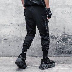 Dark Functional Personality Zipper Multi-pocket Cargo Pants