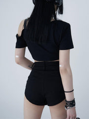 Asymmetrical Patchwork Short Sleeve Shirts