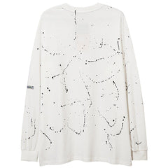Splash Ink Necklace Letters Print Sweatshirt