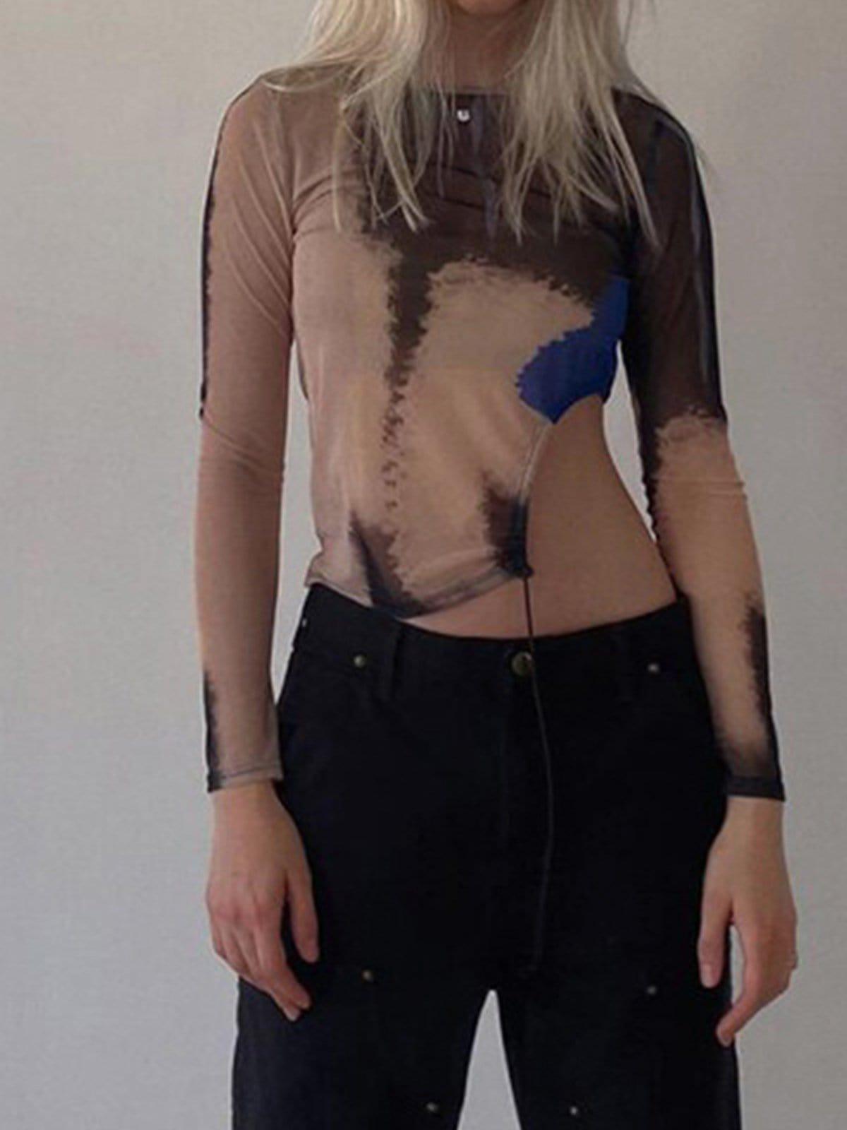 Irregular Perspective Long Sleeve T Shirt