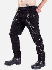 Punk Open Thread Chain Pants