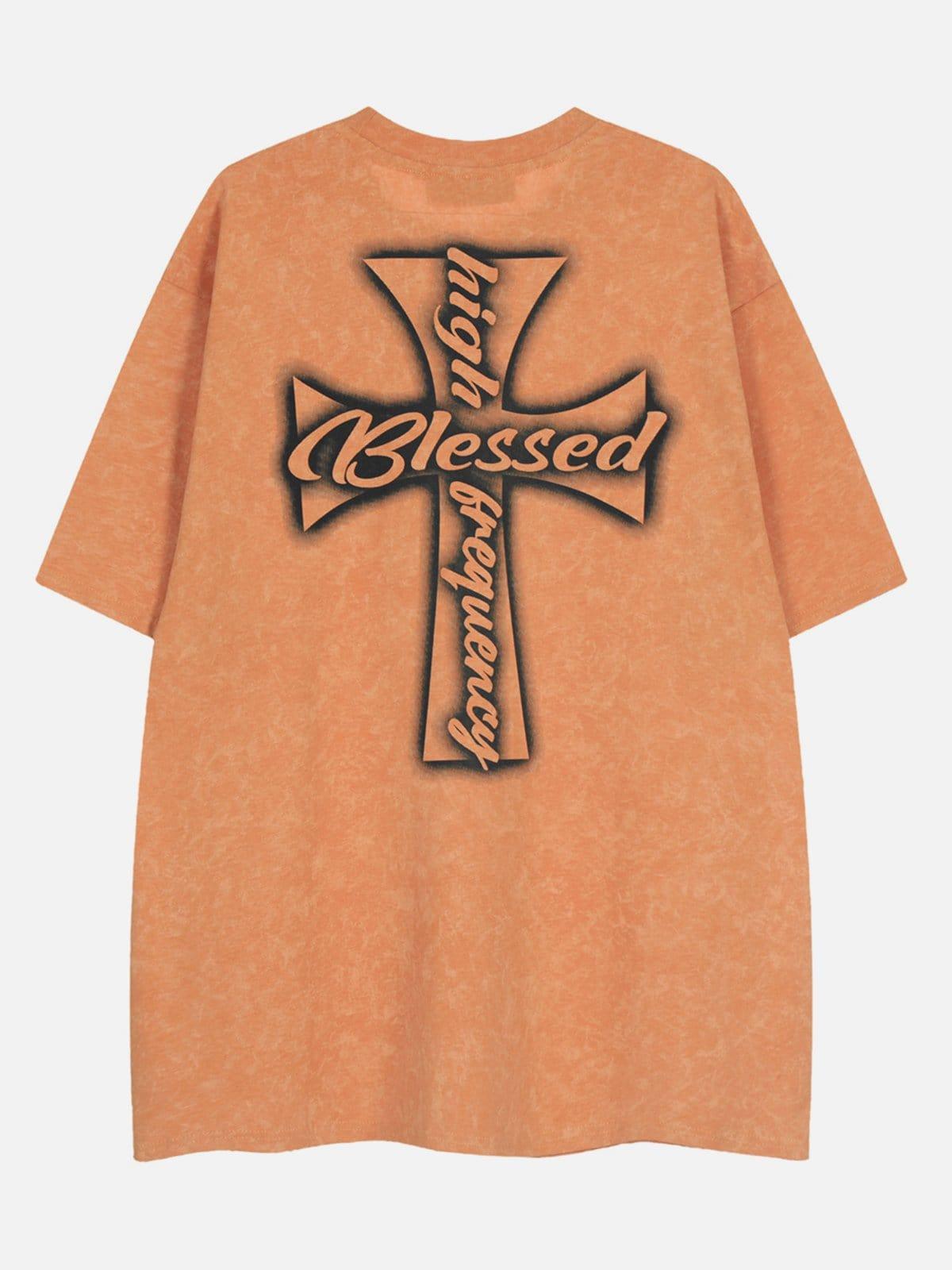 Washed Cross Letters Graphic Tee