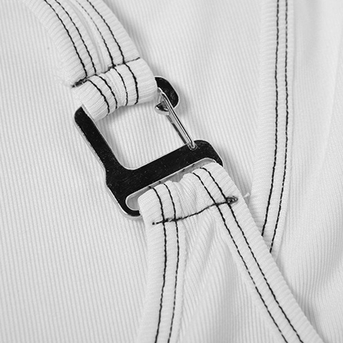 Patchwork Halter Label Short Sleeve T Shirt