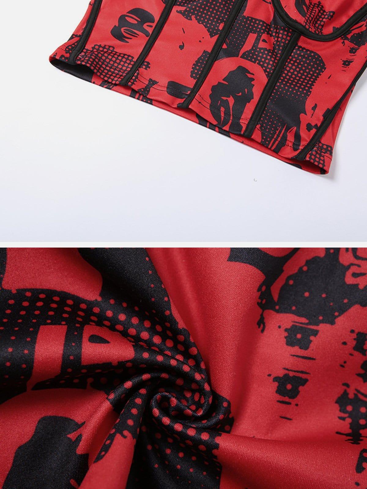 Slim Print Bandeau Vest