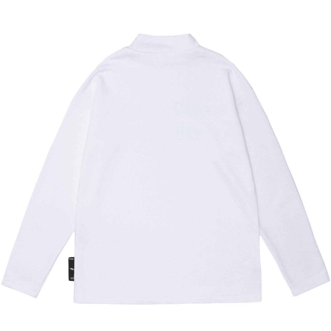 Letter Print Turtleneck Sweatshirt