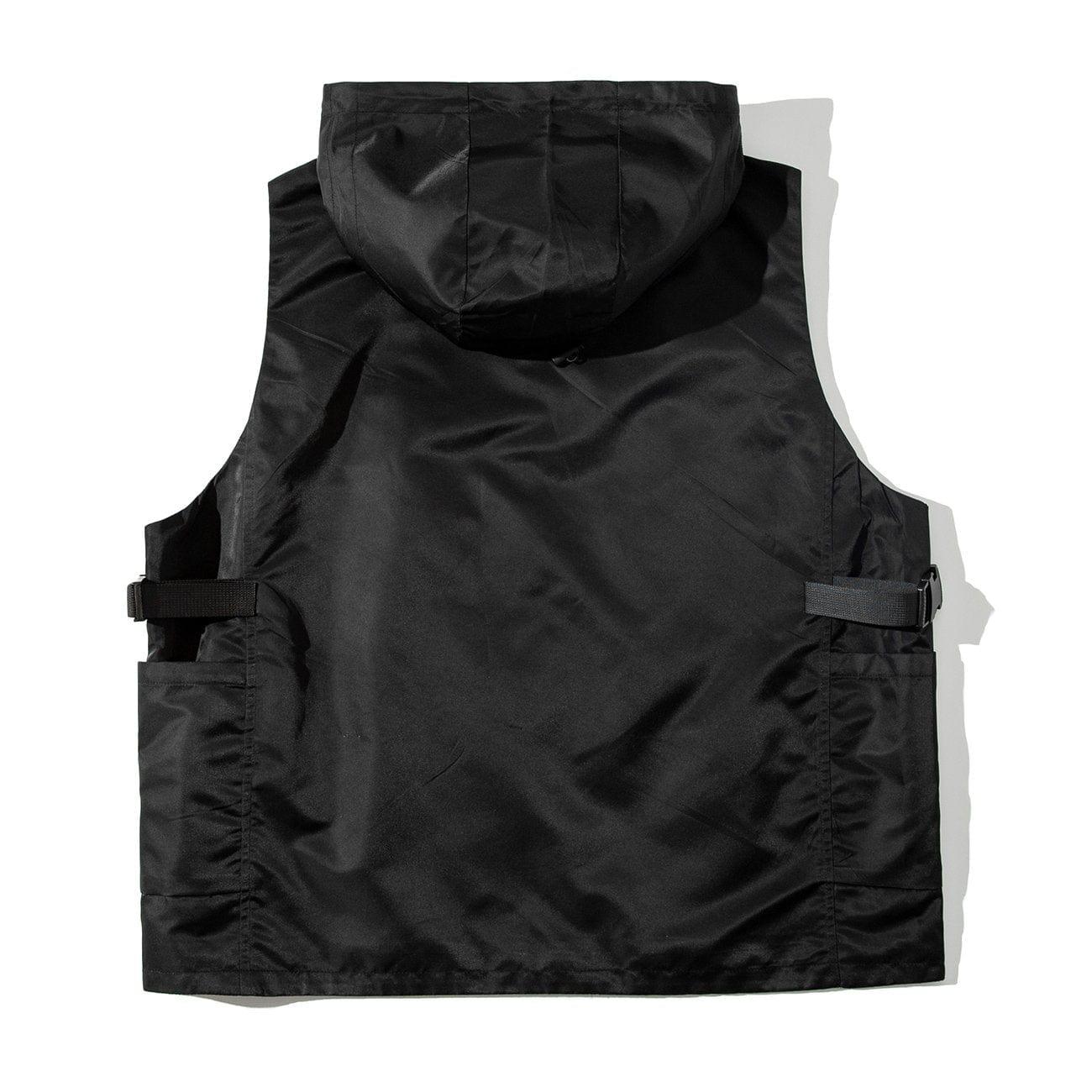 Multi Pockets Zip Up Hooded Tactical Vest