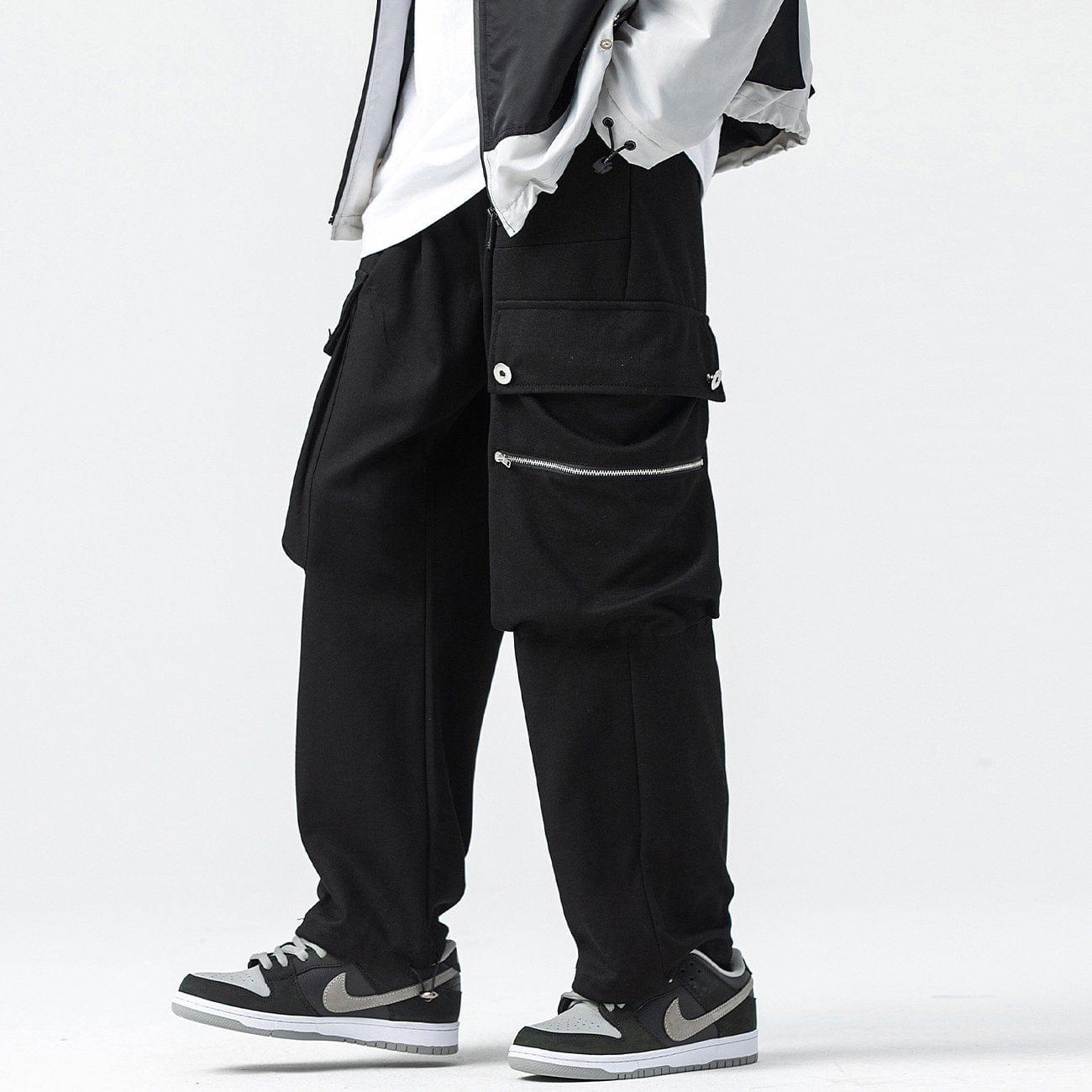 Zipper Pockets Drawstring Pants