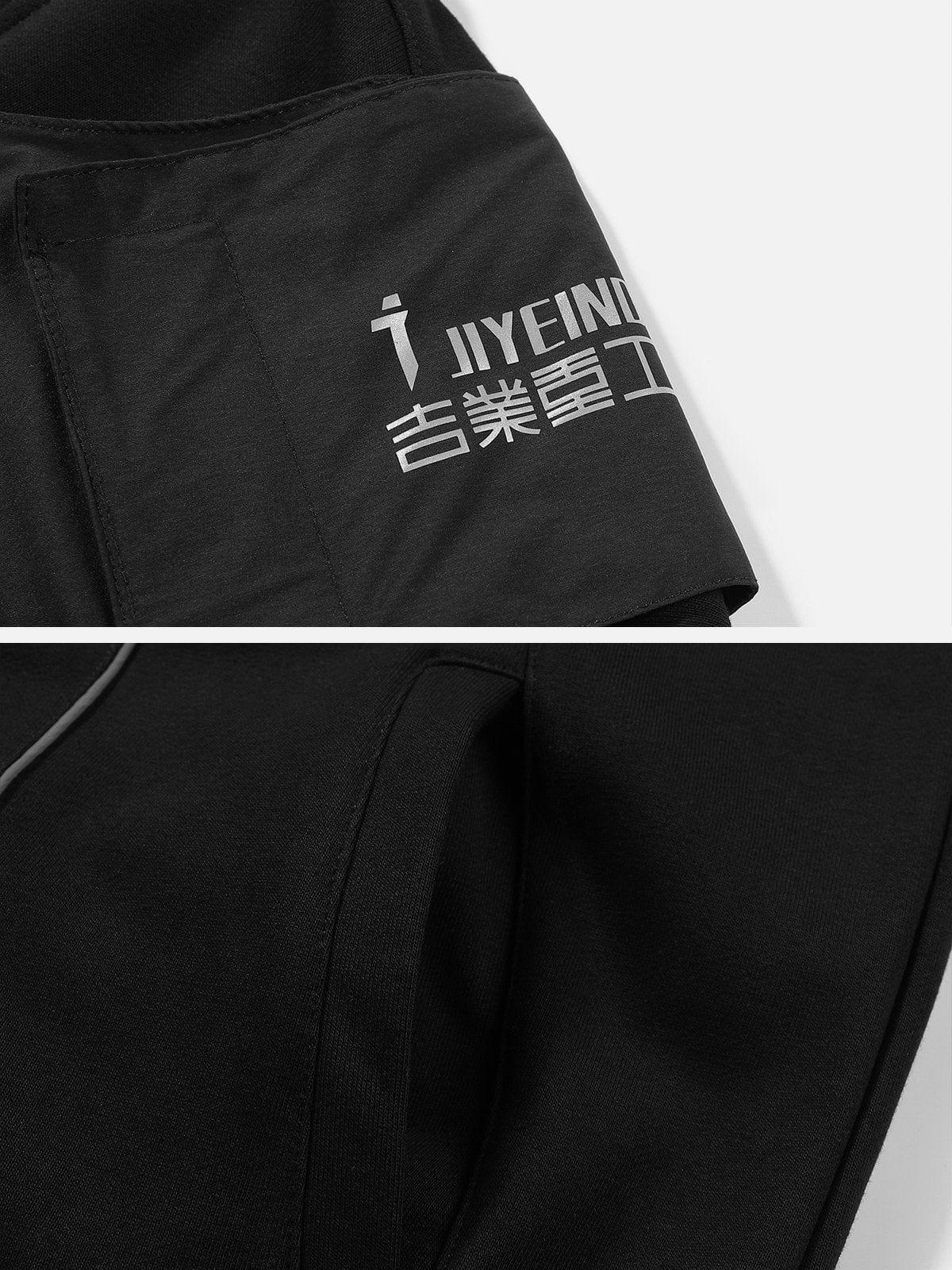 Patchwork Reflective Strip Hoodie