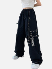 Punk Chain Wide Leg Pants