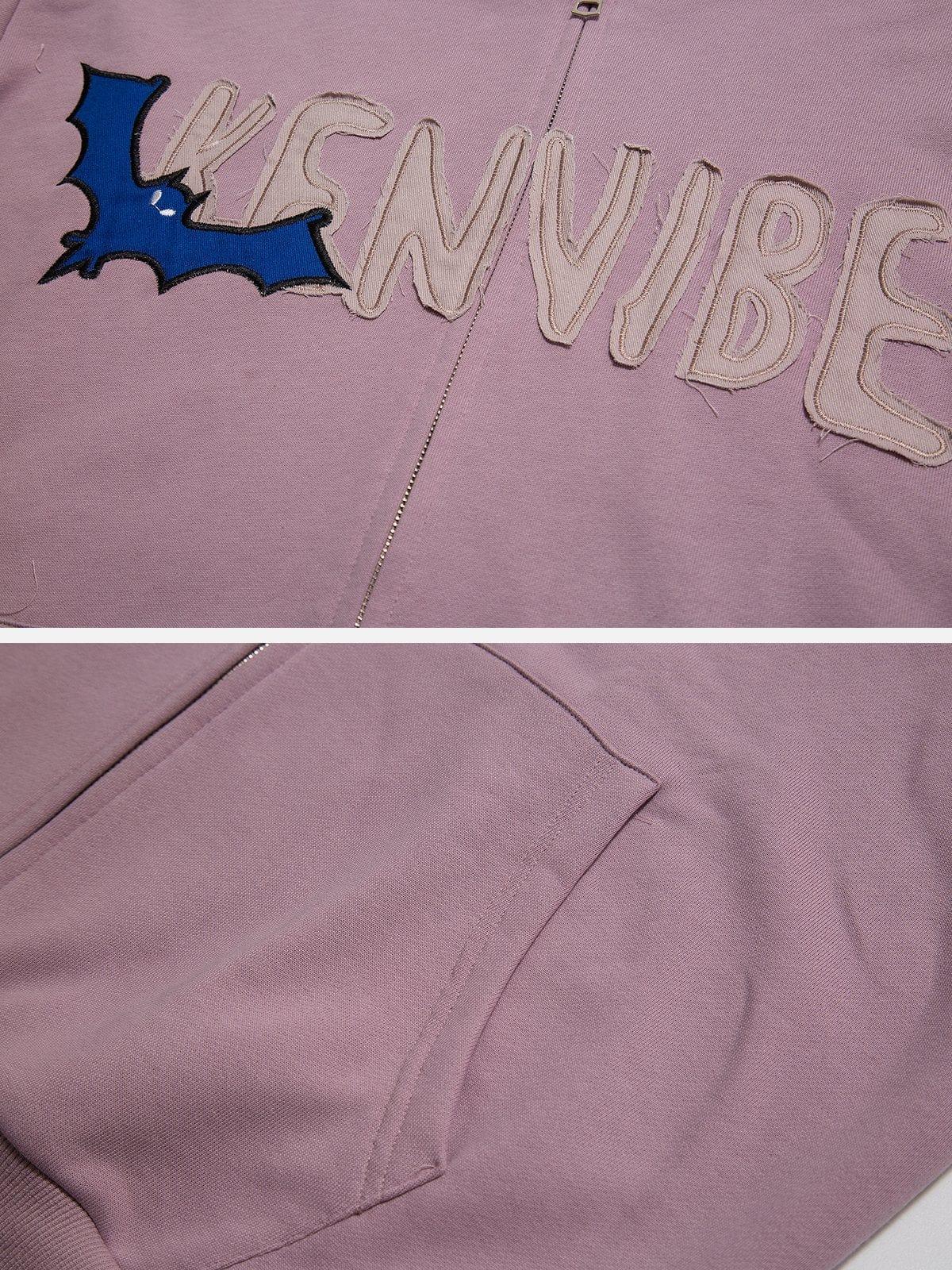 Skeleton Bat Zip Up Hoodie