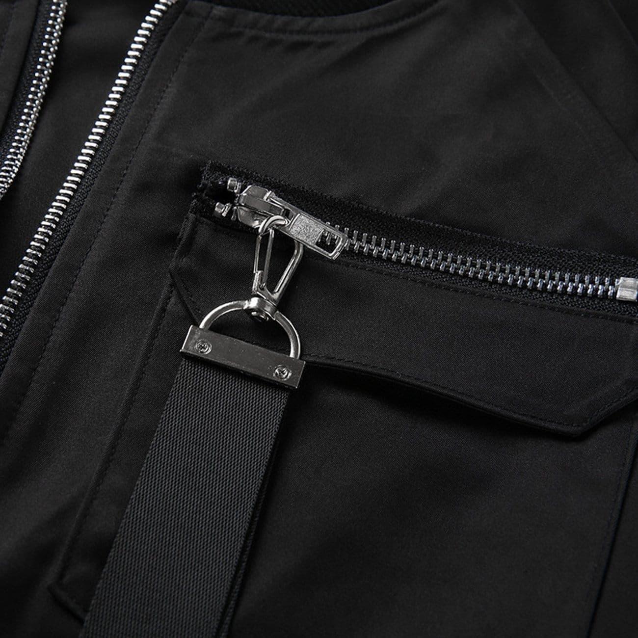 Function Fake Zipper Ribbon Jacket