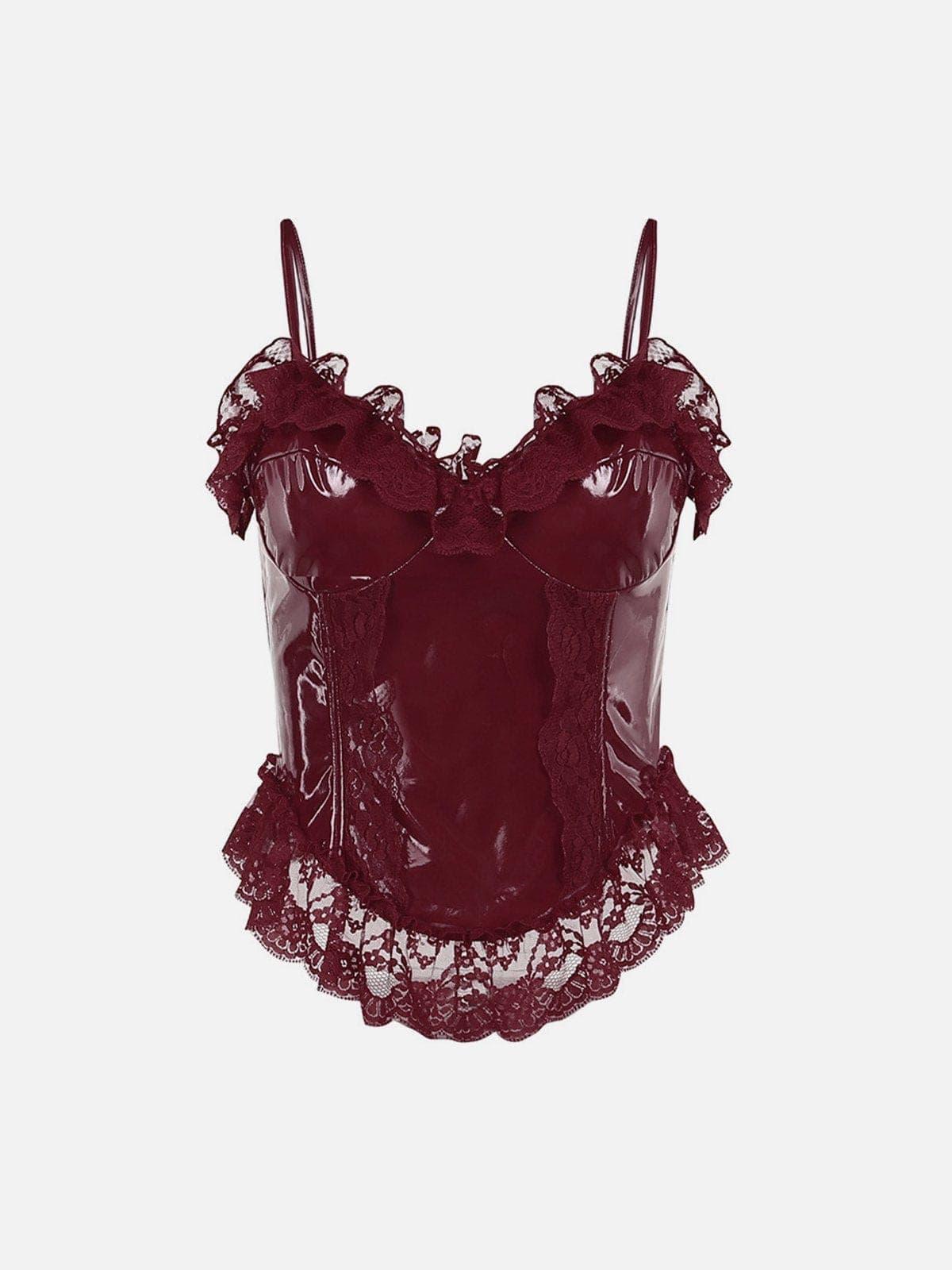 Leather Lace Vest