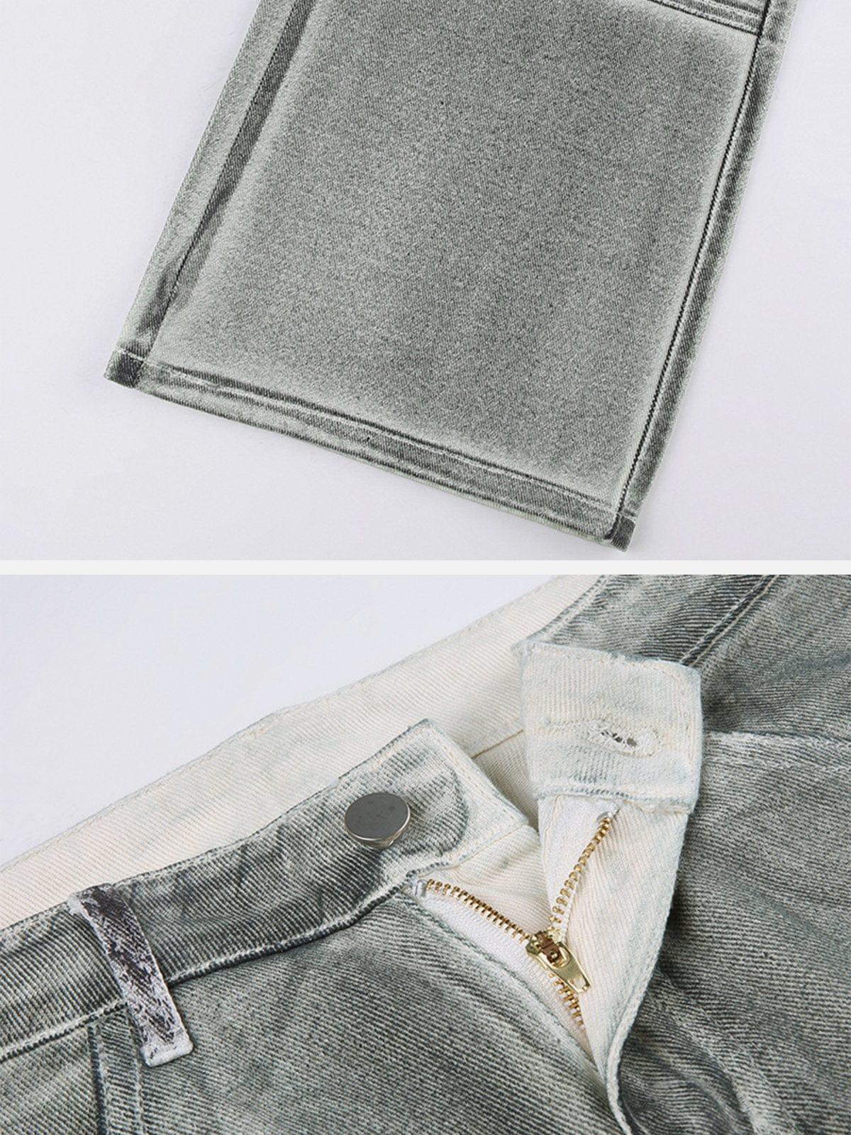 Multi Pockets Washed Jean