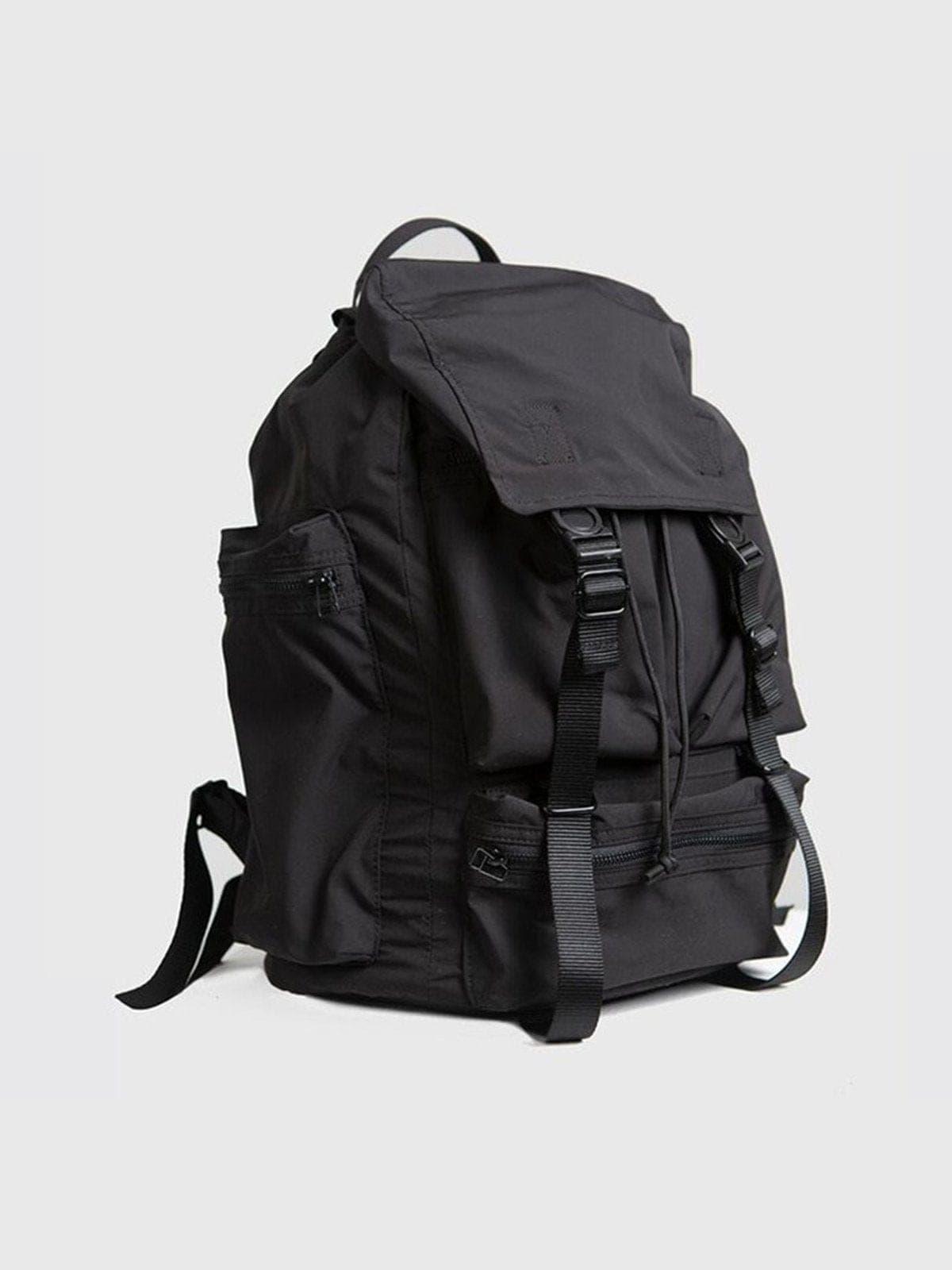 Function Drawstring Multi Pockets Nylon Backpack