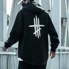 Combat Oblique Zipper Print Jacket