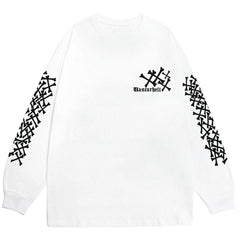 Dark Skull Bones Cotton Oversized Sweatshirt