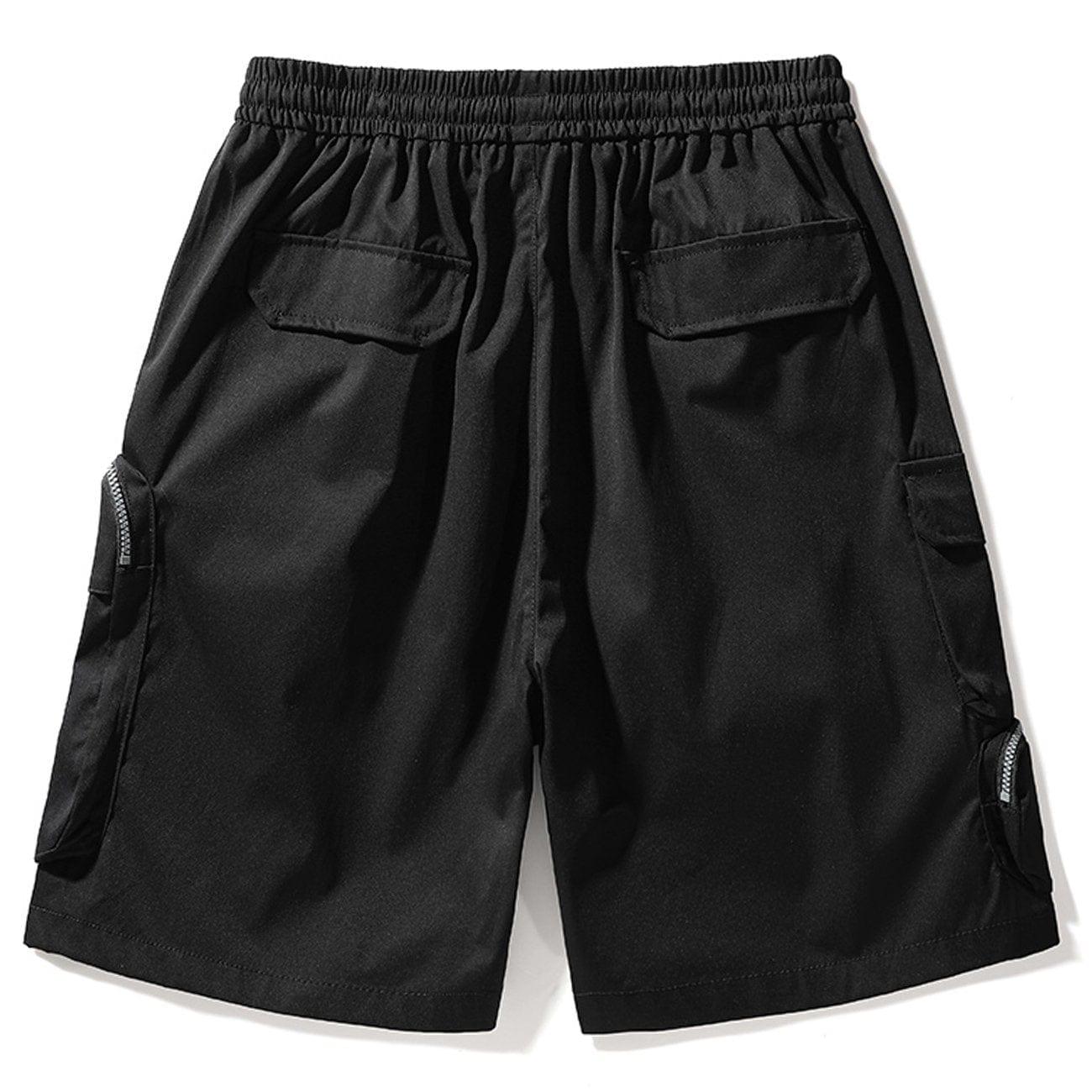 Zip Up Big Pocket Cargo Shorts