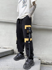 Techwear Patchwork Pockets Ribbons Cargo Pants