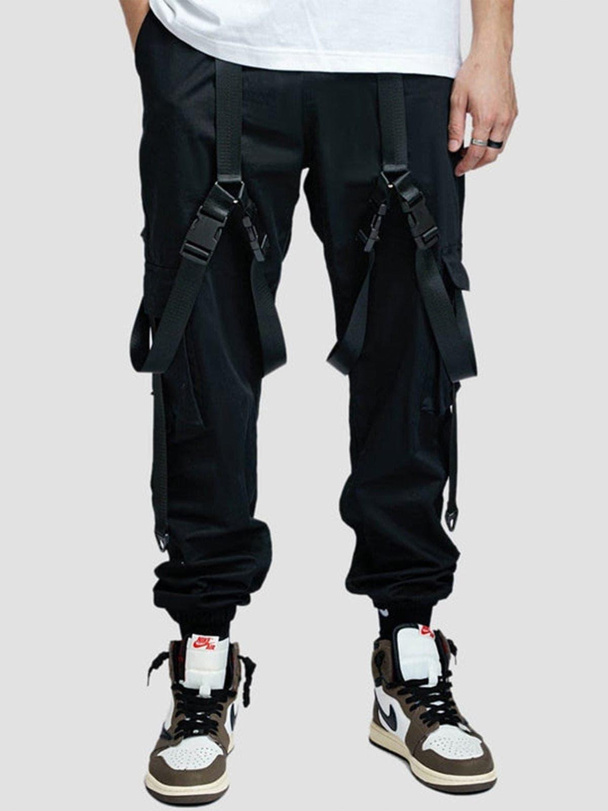 Combat Techwear Ribbons Buckle Cargo Pants