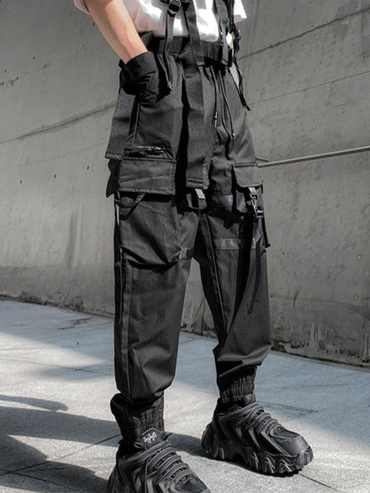 Multi Pockets Ribbons Cargo Pants