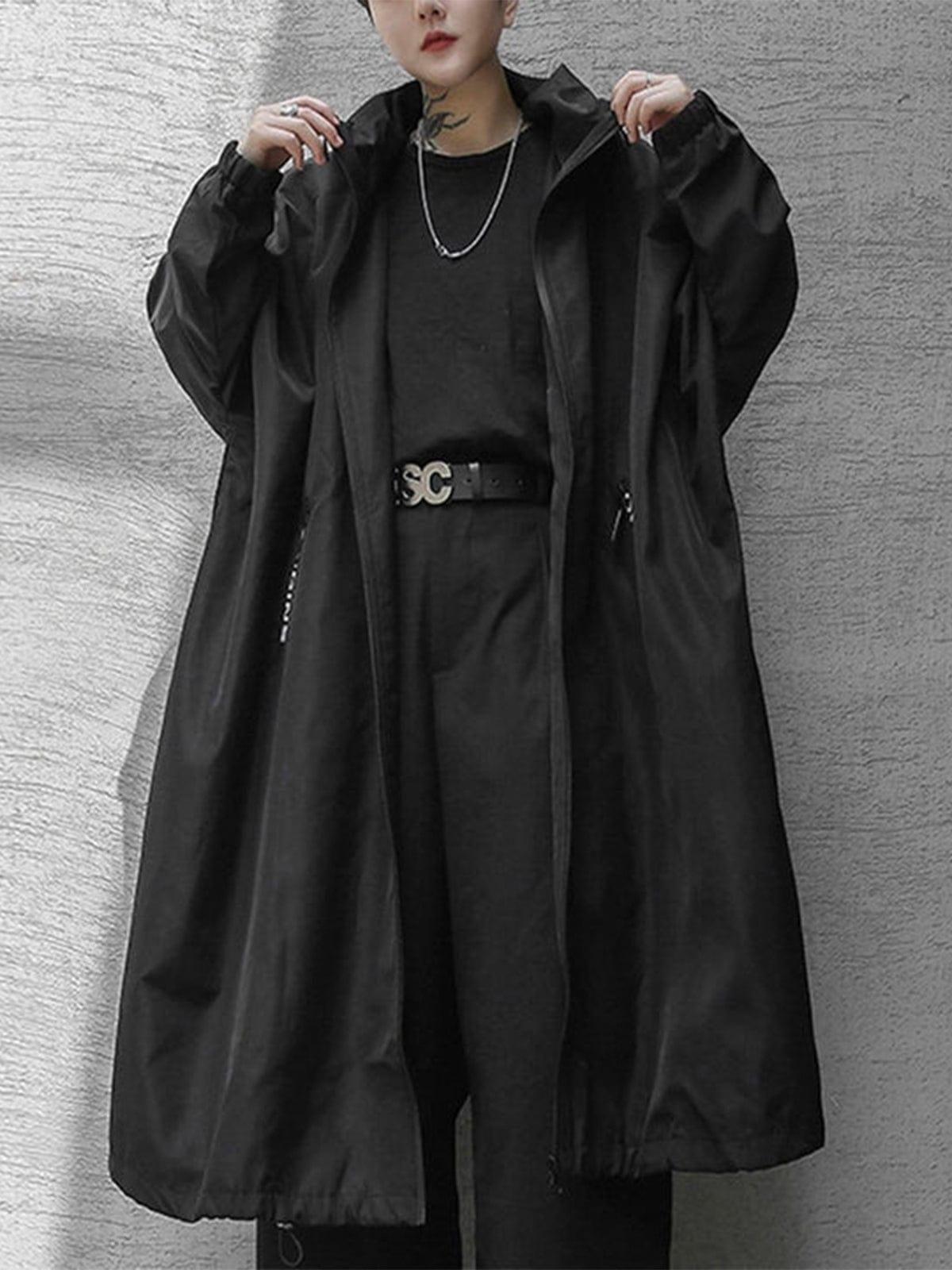 Dark Print Wizard Cloak Mid-length Oversized Jacket